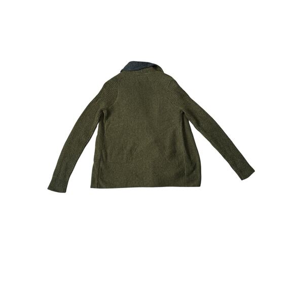Abercrombie &‎ Fitch Shawl Collar Cardigan Sweater Olive Green Size Medium - Picture 4 of 8